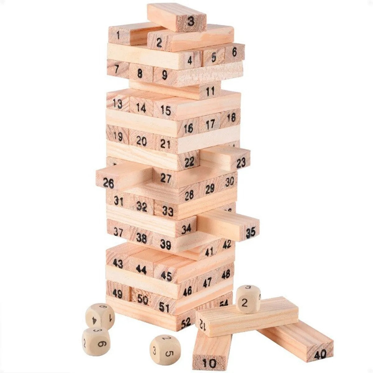 🇨🇴 Juego de Mesa Jenga de Madera – 54 Piezas