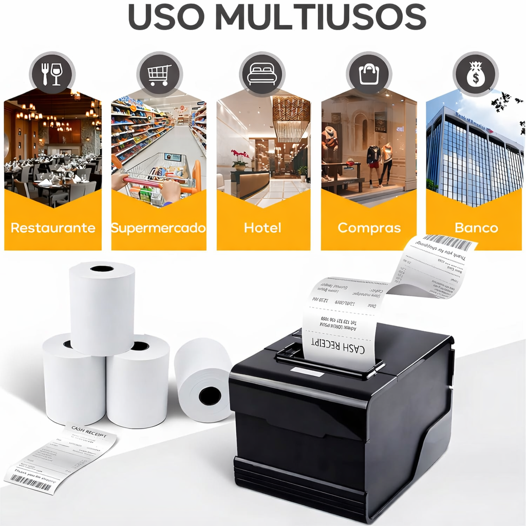 CajaX30 Rollos De Papel Termico De 80mm